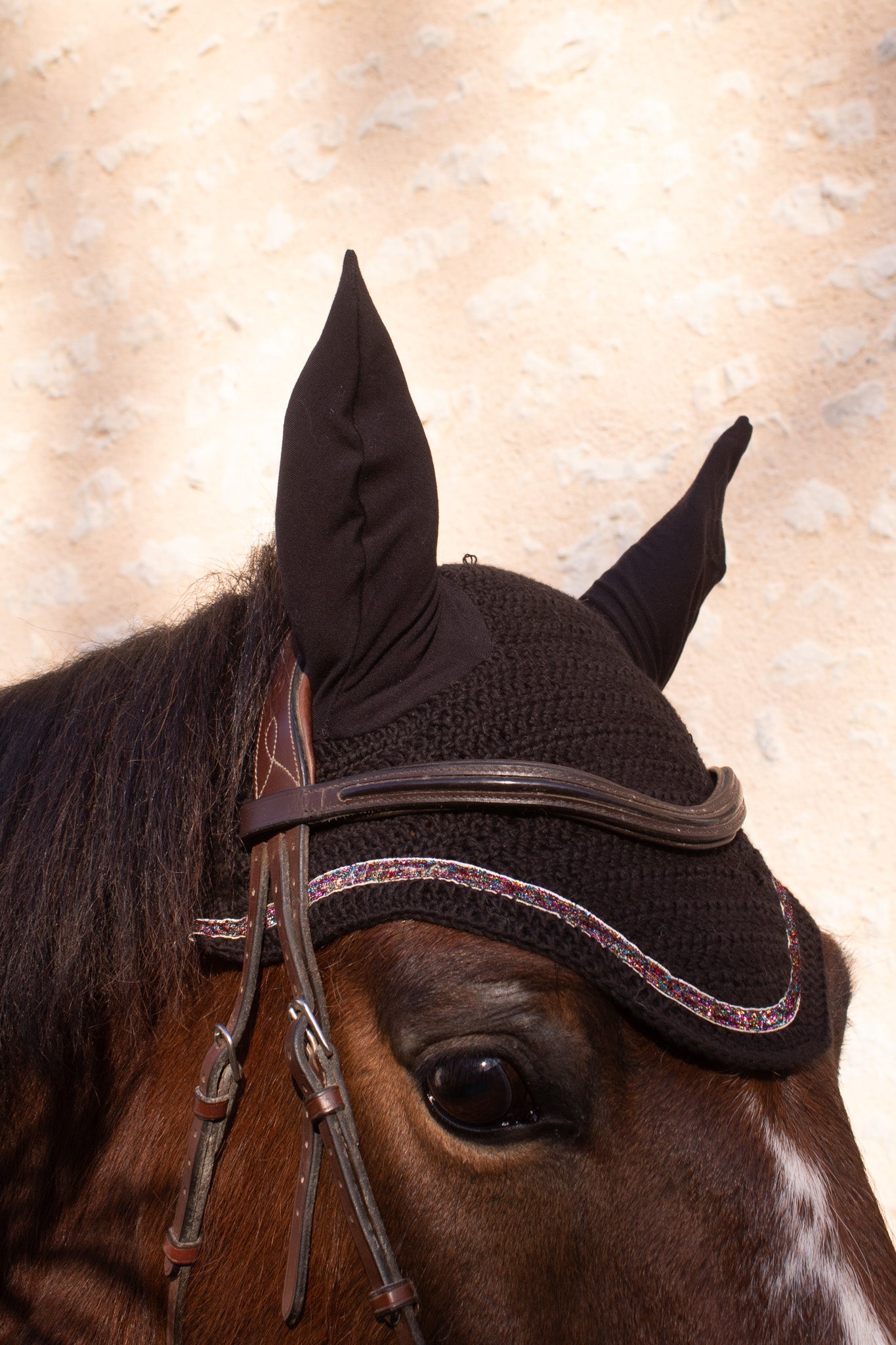 Bonnet d'équitation pour cheval en coton bio et fabrication artisanale par Loens Equestrian - Loens EQ