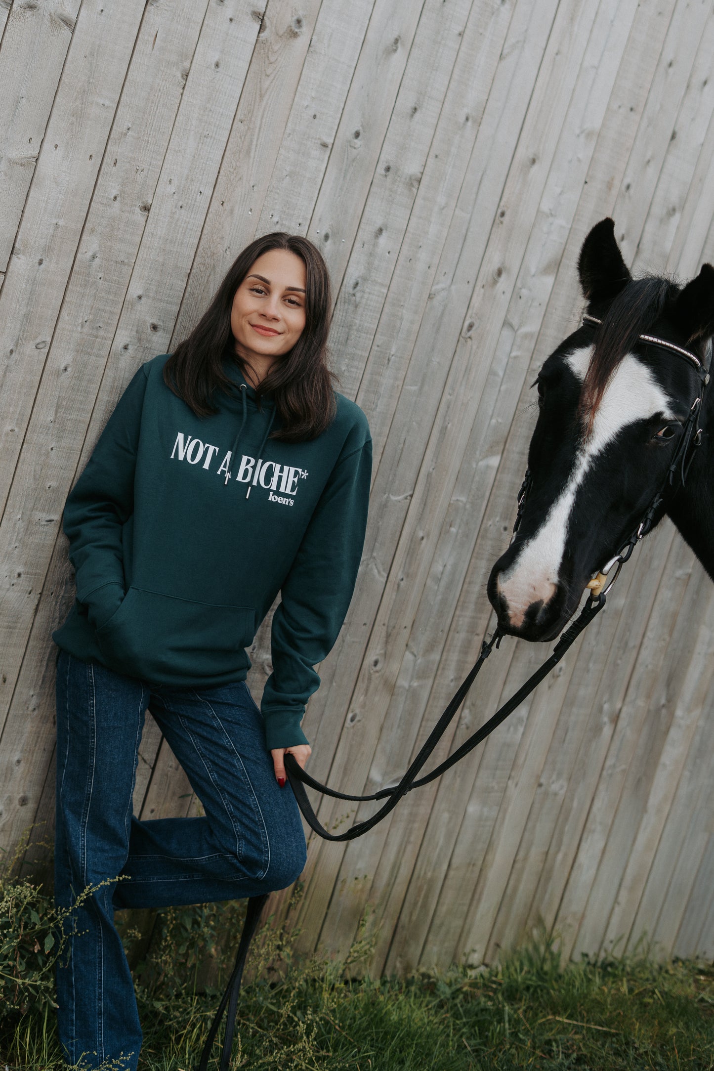 Hoodie en coton bio "Not a Biche"