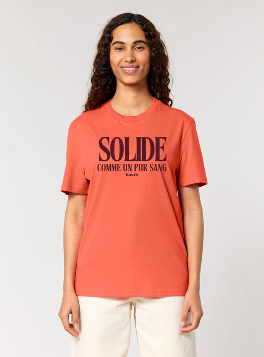 PREVENTE - Tshirt en coton bio "Solide comme un pur sang"