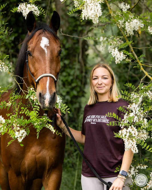 tshirt équitation bordeaux graine de lin 