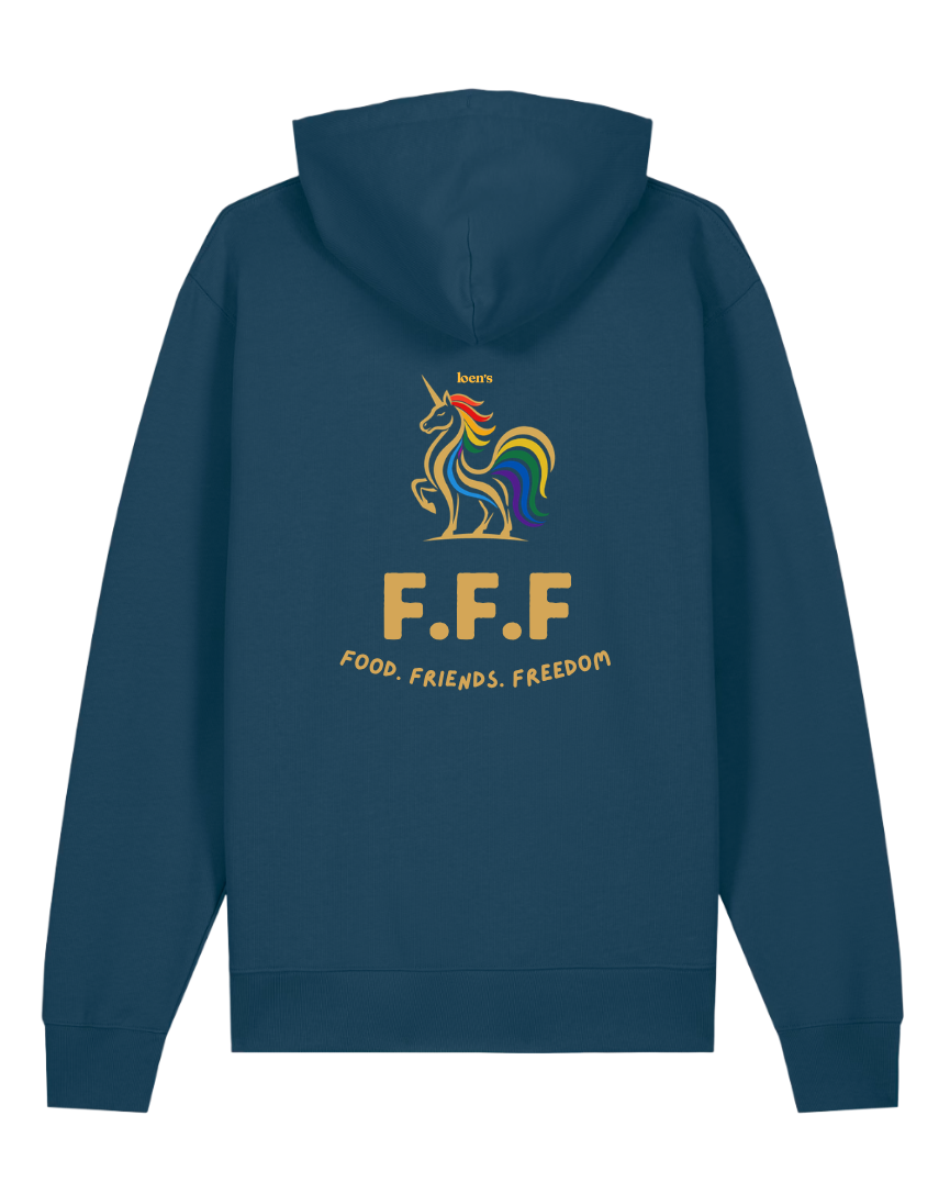 Un sweat pour monter à cheval qui met en avant le principe des 3F de bien être du cheval