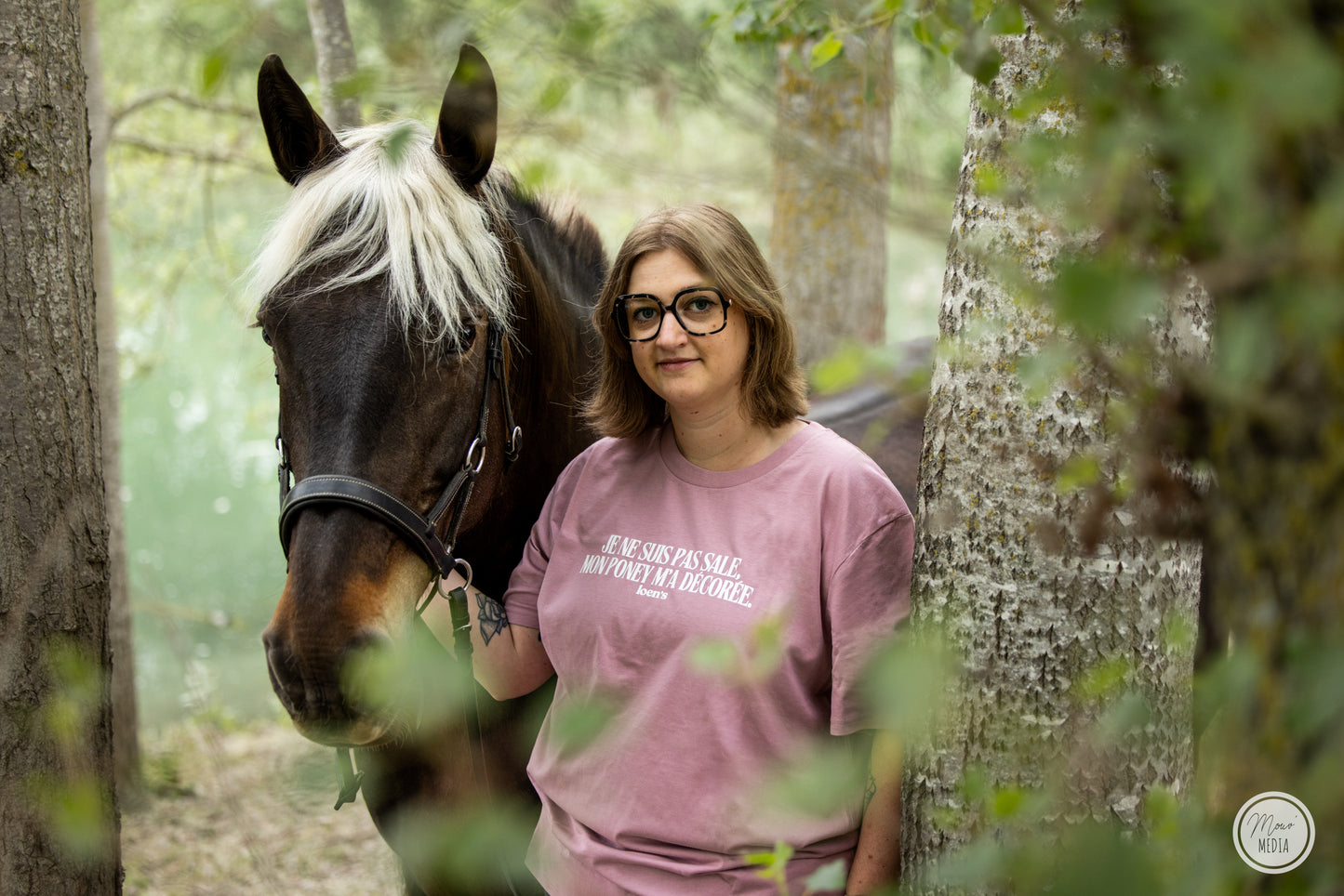 teeshirt pour cavalière en coton bio rose 